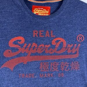 VTG SuperDry Limited Edition Red Logo Blue T Shirt Men's Size XL